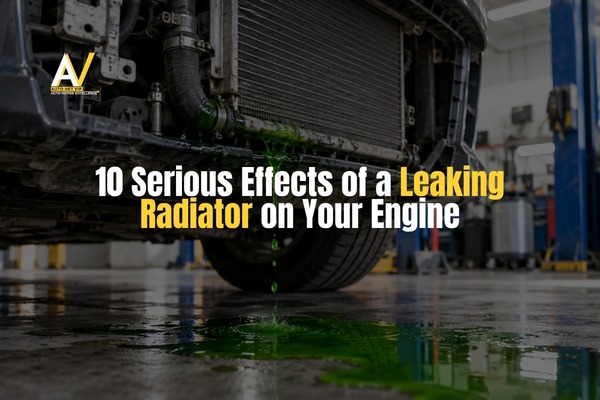 Leaking-Radiator-causing-green-coolant-to-drip-underneath-a-car-in-a-garage