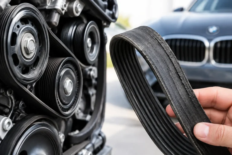 BMW Badly Worn Auxiliary Drive Belt Warning